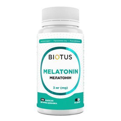 Мелатонин,&nbsp;3&nbsp;мг,&nbsp;100&nbsp;капсул Melatonin,&nbsp;Biotus BIO-530388 фото