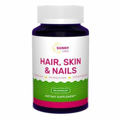 Комплекс&nbsp;кожа,волосы,ногти,Hair,Skin&NailsComplex Powerfull,Sunny Caps,100капсул SUN-530753 фото