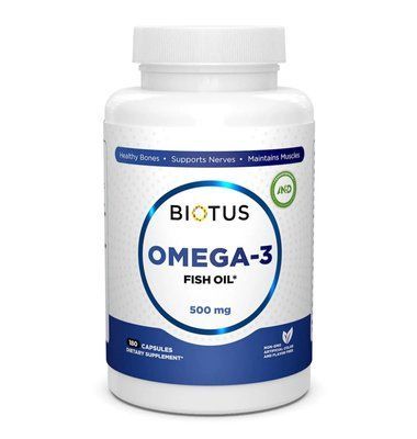 Omega-3 Fish Oil Biotus: Источник здоровья для сердца и мозга, 180 капсул BIO-530036 фото