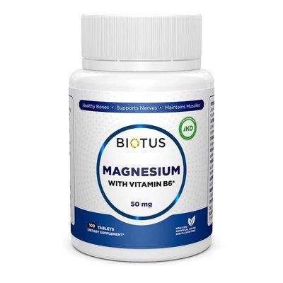 Magnesium + Vitamin B6 Biotus: Для нервной системы и энергии, 100 таблеток BIO-530210 фото